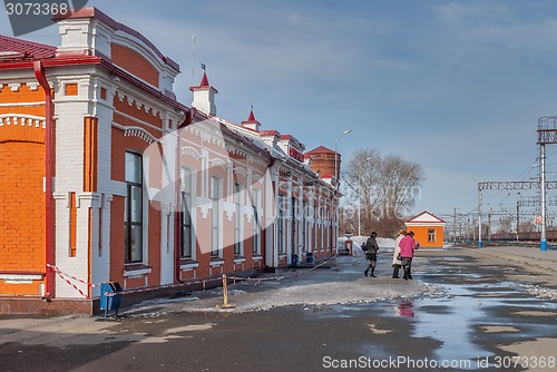 Image of Old railway station in Yalutorovsk. Russia