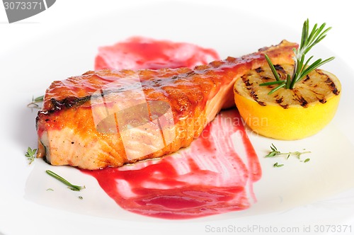 Image of Grilled salmon steak 