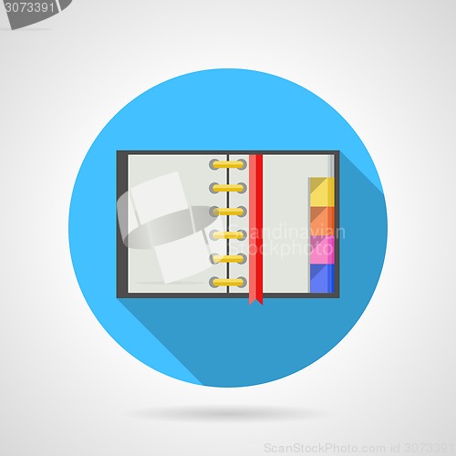 Image of Opened ring notebook flat vector icon