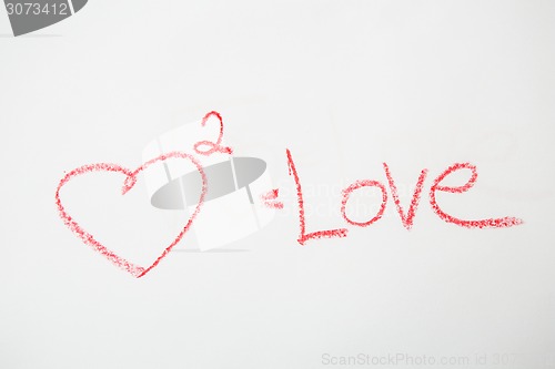 Image of Heart on white. Handwritten love formula.