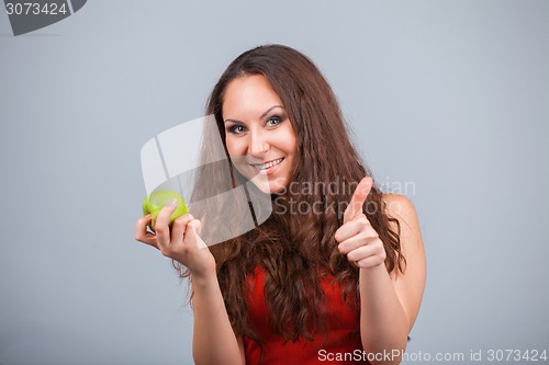 Image of Girl and apple