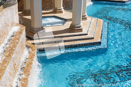 Image of Exotic Luxury Swimming Pool and Hot Tub Abstract