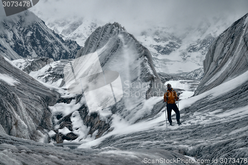 Image of Engilchek glacier hiking