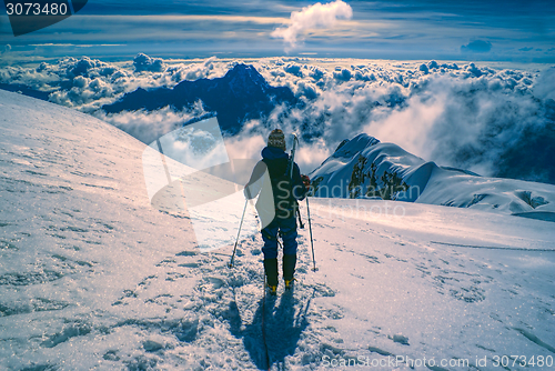 Image of Hiker on Huayna Potosi