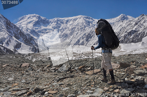 Image of Trekking on Engilchek glacier