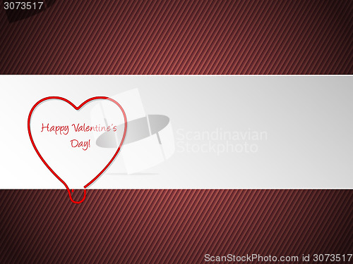 Image of Valentine greeting with heart shaped paper clip