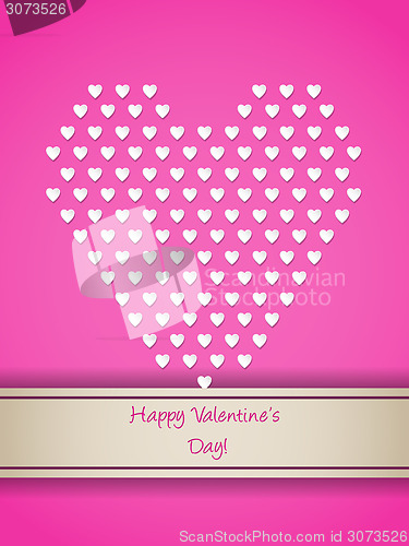 Image of Valentine greeting with small white hearts