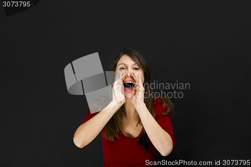 Image of Female student calling someone