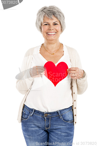 Image of Holding a heart in her hands