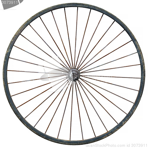 Image of Wagon Wheel Against a White Background