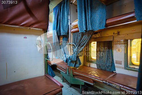 Image of Grungy Interior of Indian Train