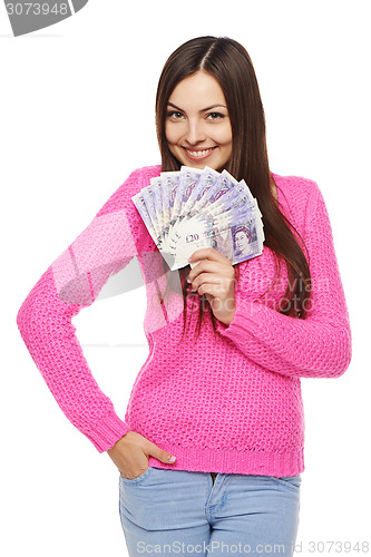 Image of Woman with British pounds