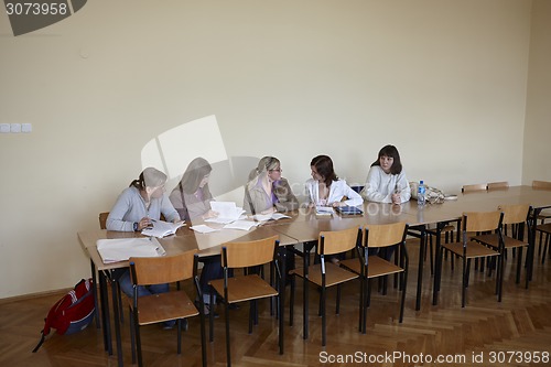 Image of Polish students at final examination