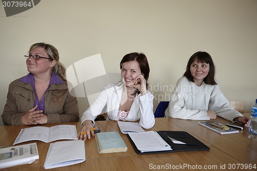 Image of Polish students at final examination