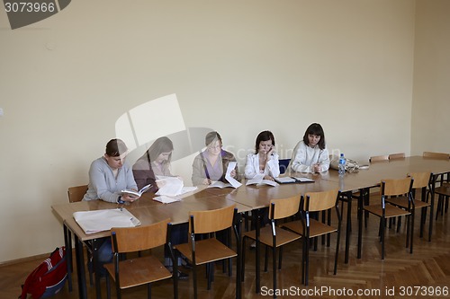 Image of Polish students at final examination