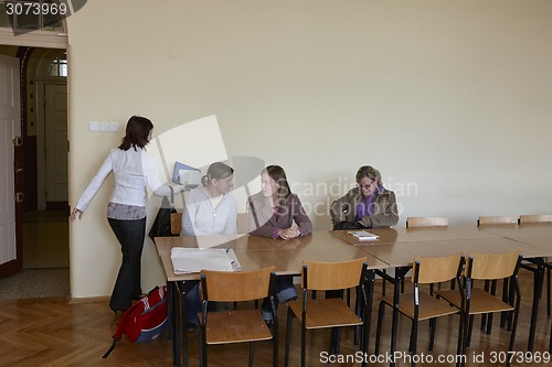 Image of Polish students at final examination