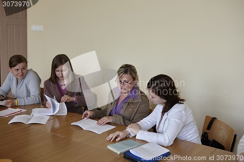 Image of Polish students at final examination