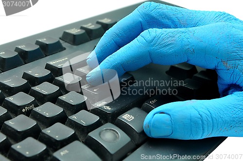 Image of blue hand