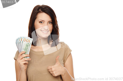 Image of Woman with us dollar cash