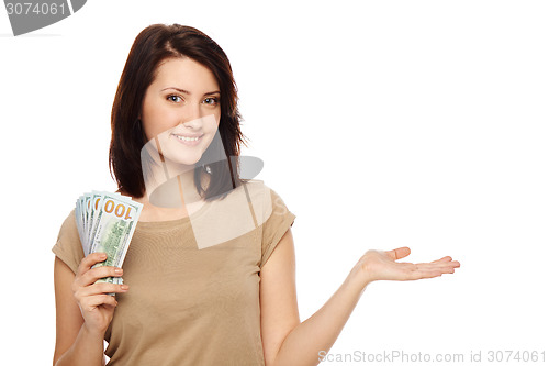 Image of Woman with us dollar cash