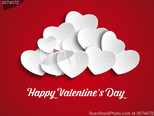 Image of Valentines Day Heart Balloons on Red Background