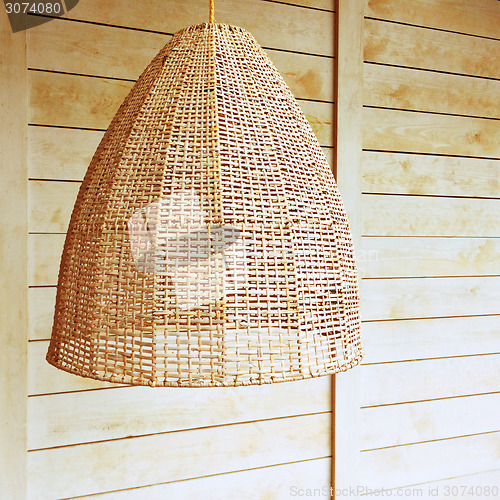 Image of Pendant light with wicker lampshade