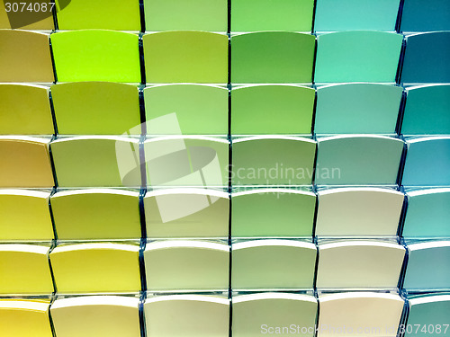 Image of Green color swatches in a store