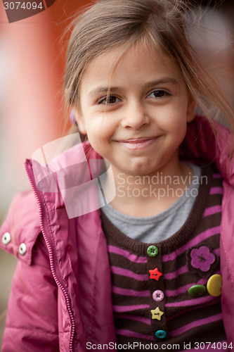 Image of Close up of beautiful smiling little girl