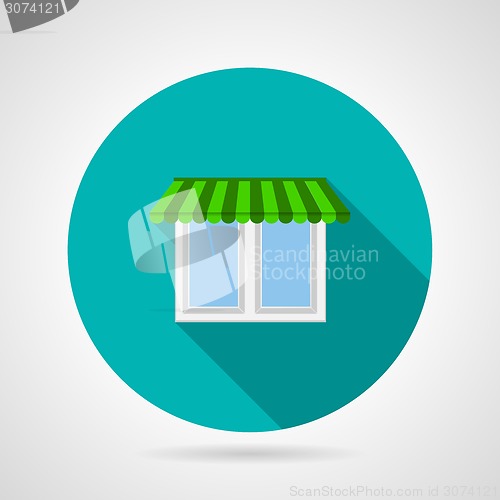 Image of Window with canopy flat vector icon