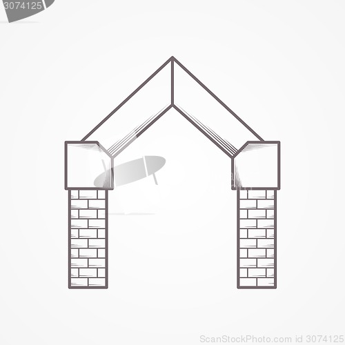 Image of Flat line vector icon for gates arch