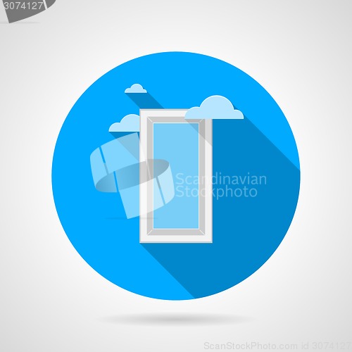 Image of Flat vector icon for window with clouds