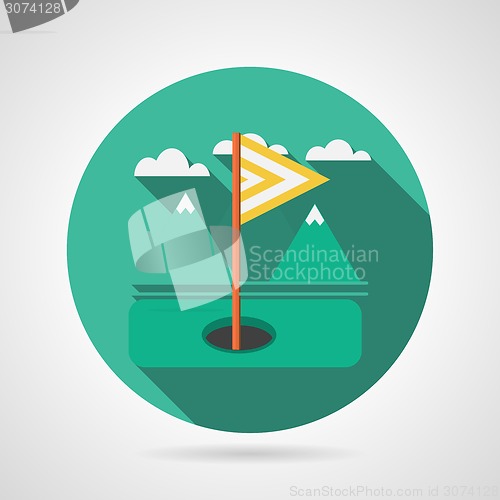 Image of Flat vector icon for golf target flag