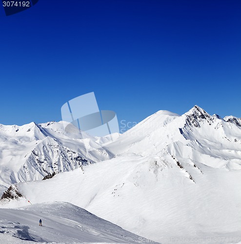 Image of Ski slope in nice sun day