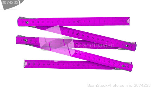 Image of Carpenter's rule with centimeters numbers, isolated over white