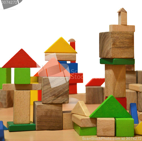 Image of City of wooden cubes