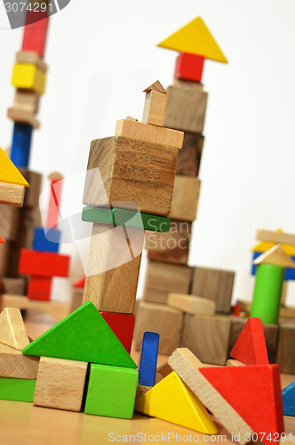 Image of City of wooden cubes