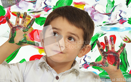 Image of Hands in paint