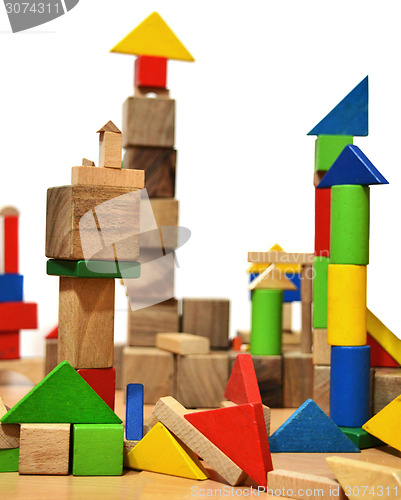 Image of City of wooden cubes