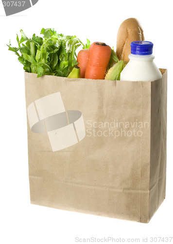 Image of Paper bag full of groceries