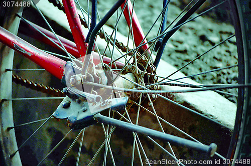 Image of Old biker wheel