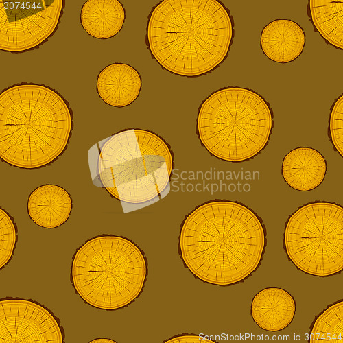 Image of Tree rings saw cut tree trunk background. Seamless wallpaper. Ve