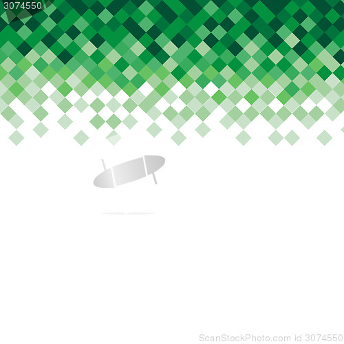 Image of Abstract triangle mosaic green background design element. Vector