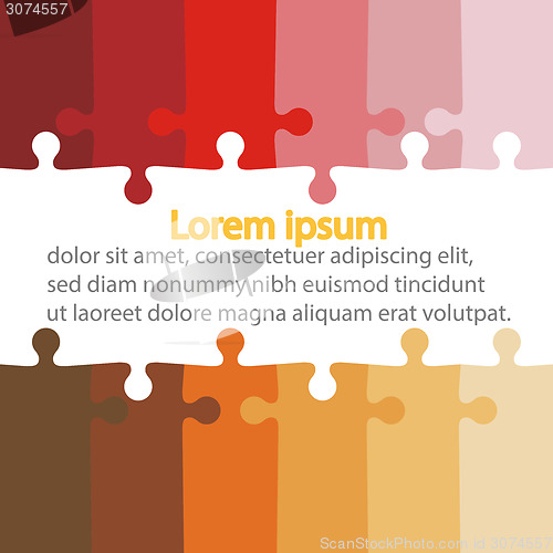 Image of Jigsaw Puzzle with  place under the banner. Vector illustration.