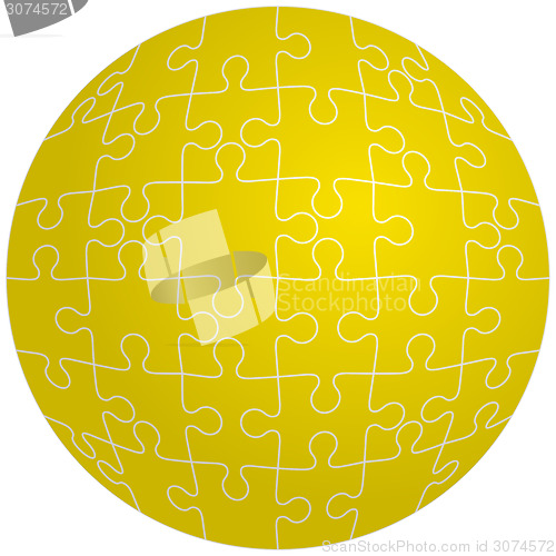 Image of Jigsaw puzzle in the shape of a sphere. Vector illustration.