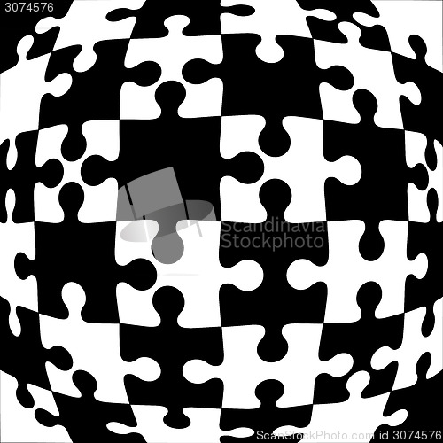 Image of Background Vector Illustration black and white jigsaw puzzle.