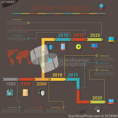 Image of Infographic report templates in flat business elements . Vector 