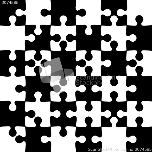 Image of Background black and white jigsaw puzzle.  Vector Illustration