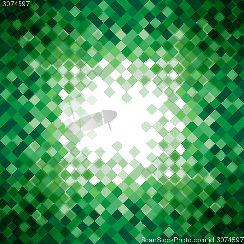 Image of Abstract green triangle mosaic background design element. Vector