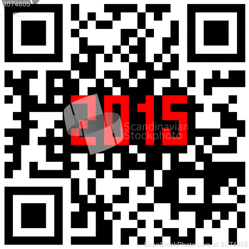 Image of 2015 New Year counter, QR code vector.