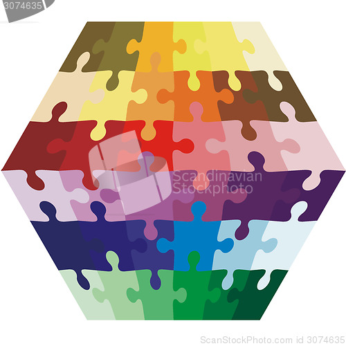 Image of Background Vector Illustration jigsaw puzzle in the form of a he